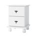 100% Solid Wood Kyle 2-Drawer Nightstand, White - Palace Imports 8501