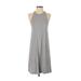 Gap Casual Dress - A-Line Crew Neck Sleeveless: Gray Color Block Dresses - Women's Size X-Small