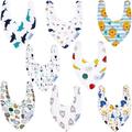 Baby Bandana Dribble Bibs Cotton Pack Of 8 - Boys