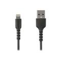 StarTech.com 3 ft(1m) Durable Black USB-A to Lightning Cable, Heavy Duty Rugged Aramid Fiber USB Type A to Lightning Charger/Sync Power Cord, Apple MFi Certified iPad/iPhone 12 Pro Max - iPhone 7/8/11/11 Pro - Lightning cable - Lightning / USB - 1 m