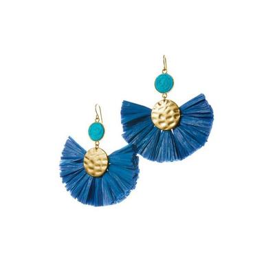 Boston Proper - Blue - Raffia Statement Earrings - One Size