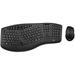 Adesso Truform Media 1600 (WKB-1600CB) 2.4GHz RF Wireless Ergonomic Keyboard and Optical Mouse Multi-Media Keys and Adjustable DPI Mouse 5 Million Keystrokes Black