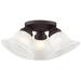 Edgemont Bronze 3 Light Alabaster Glass Semi-Flush Mount