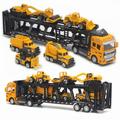 SILVERCELL Kids Toys Car Diecast Engineering Construction Transport Vehicles Truck Toys Set Metal Model Car Garbage Truck Tanker Truck Delivery Truck Dump Truck Digger Truck Mixer Truck for Boys