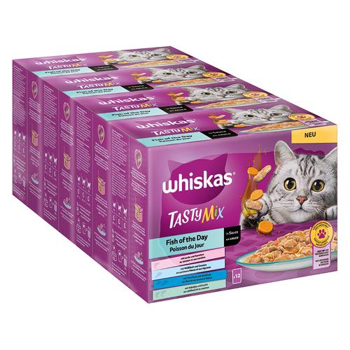 144x 85g Multipack TASTY MIX Portionsbeutel WHISKAS Fish of the Day in Sauce Katzenfutter nass