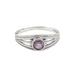 Wise Eden,'Polished Domed Single Stone Ring with Round Amethyst Gem'