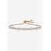 Women's 1.60 Cttw. Birthstone And Cz Gold-Plated Bolo Bracelet 10" by PalmBeach Jewelry in April