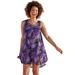 Plus Size Women's Quincy Mesh High Low Cover Up Tunic by Swimsuits For All in Purple Electric Palm (Size 18/20)