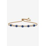 Women's 1.60 Cttw. Birthstone And Cz Gold-Plated Bolo Bracelet 10" by PalmBeach Jewelry in September