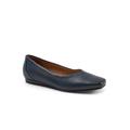 Extra Wide Width Women's Vellore Ballerina Flat by SoftWalk in Navy (Size 11 WW)