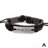 Vintage Leather Bracelet Religious Faith Bangle I JewelS8 Christian LOVE W4N2