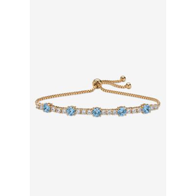 Women's 1.60 Cttw. Birthstone And Cz Gold-Plated Bolo Bracelet 10" by PalmBeach Jewelry in March