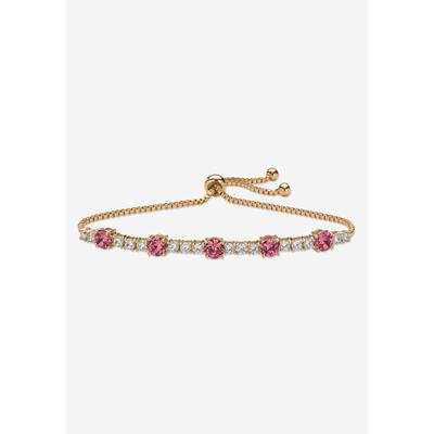 Women's 1.60 Cttw. Birthstone And Cz Gold-Plated Bolo Bracelet 10" by PalmBeach Jewelry in October