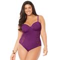 Plus Size Women's Crochet Underwire One Piece Swimsuit by Swimsuits For All in Spice (Size 22)