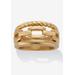 Women's Rope And Link Style Gold Ion-Plated Stainless Steel Ring by PalmBeach Jewelry in Gold (Size 7)