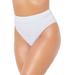 Plus Size Women's High Waist Cheeky Bikini Brief by Swimsuits For All in White (Size 12)