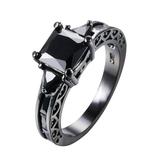 Kayannuo Rings for Women Mens Rings Back to School Clearance Gorgeous Black Copper Alloy Ring Inlaid with Square Zircons In Various Colors Birthday Gifts for Women