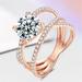Kayannuo Rings for Women Mens Rings Christmas Clearance Luxurious Elegant Diamond Zircon Pierced Ring Ladies Jewelry Birthday Gifts for Women