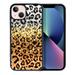 FINCIBO Soft Rubber Cover Case for Apple iPhone 13 6.1 2021 (NOT FIT iPhone 13 mini 5.4 /iPhone 13 Pro 6.1 /iPhone 13 Pro Max 6.7 2021) Yellow Glitter Black/White Leopard & Black/Yellow Leopard