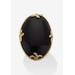 Women's Cabochon-Cut Black Agate 18K Gold-Plated Ring by PalmBeach Jewelry in Agate (Size 9)