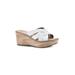 Women's White Mountain Samwell Platform Wedge Sandal by White Mountain in White Burnished Smooth (Size 6 M)