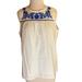 J. Crew Tops | Jcrew Size 8 White Sleeveless Loose Fit Blouse With Blue Embroidery Nwt | Color: Blue/White | Size: 8