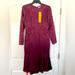 Tory Burch Dresses | Brand New! Nwt! Tory Burch Mermaid Style Dress. Size 2. Burgundy | Color: Red | Size: 2