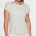 Athleta Tops | Athleta Women’s Glimpse Open Neck Tee Ribbed Short Sleeve Gray Size Small | Color: Gray | Size: S