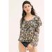 Free People Tops | Free People Top Intimately Free People Say It To Me Floral Bodysuit, Size L | Color: Black | Size: L