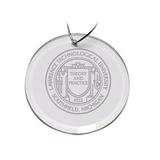 Lawrence Technological University Blue Devils Primary Logo 3'' Round Glass Ornament