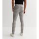 Men's Light Grey Check Skinny Trousers New Look