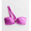 Purple One Shoulder Ring Bandeau Bikini Top New Look