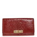 Burberry Red Embossed Patent Leather Penrose Continental Wallet, Red