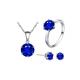 3-Piece Solitaire Jewellery Set With Crystals From Swarovski - 3 Colours