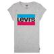 Levis SPORTSWEAR LOGO TEE girls's Children's T shirt in Grey. Sizes available:10 years,14 years,16 years