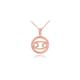 Circle Rope Cancer Zodiac Necklace in 9ct Rose Gold