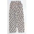 Primark Womens Beige Geometric Polyester Top Pyjama Pants Size M - PAW PRINT
