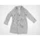 Primark Womens Grey Solid Fleece Kimono Robe Size M