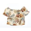 Primark Womens Brown Floral Cropped T-Shirt Size 14
