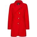 De La Creme Grey Womens Assymetic 3/4 Coat with Multi Buttons women's Coat in Red. Sizes available:UK 10,UK 12,UK 14,UK 16,UK 18,UK 8,UK 20,UK 22