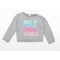 evie Girls Grey Jersey Pullover Sweatshirt Size 5 Years - Wake Up Awesome