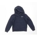 Nike Boys Blue Cotton Pullover Hoodie Size 6-7 Years
