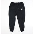 PUMA Mens Black Sweatpants Trousers Size L L26 in