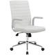 Leather Office Chair - Roma Bonded Leather Manager Chair in White - Delivered Flat Packed