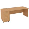 Panel End Rectangular Desks With Desk High Pedestal - Solar