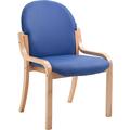 Stacking Chair - Lincoln Wooden Frame Vinyl Stacking Chair Without Arms in Blue