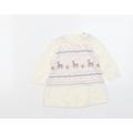 NEXT Baby Ivory Cotton Jumper Dress Size 3-6 Months Round Neck