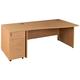 Office Desks - Panel End Wave Desks With Desk High Pedestal - Solar