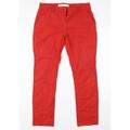 NEXT Womens Red Denim Straight Jeans Size 10 L28 in