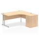 Impulse 1600 Right Crescent Desk Maple Cantilever Leg + Desk High Ped